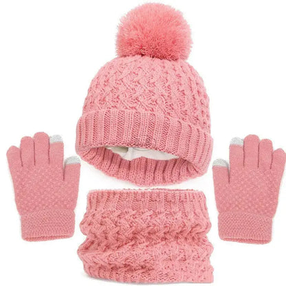 Children's Hat Scarf Gloves Three-piece Set Angel Wishes