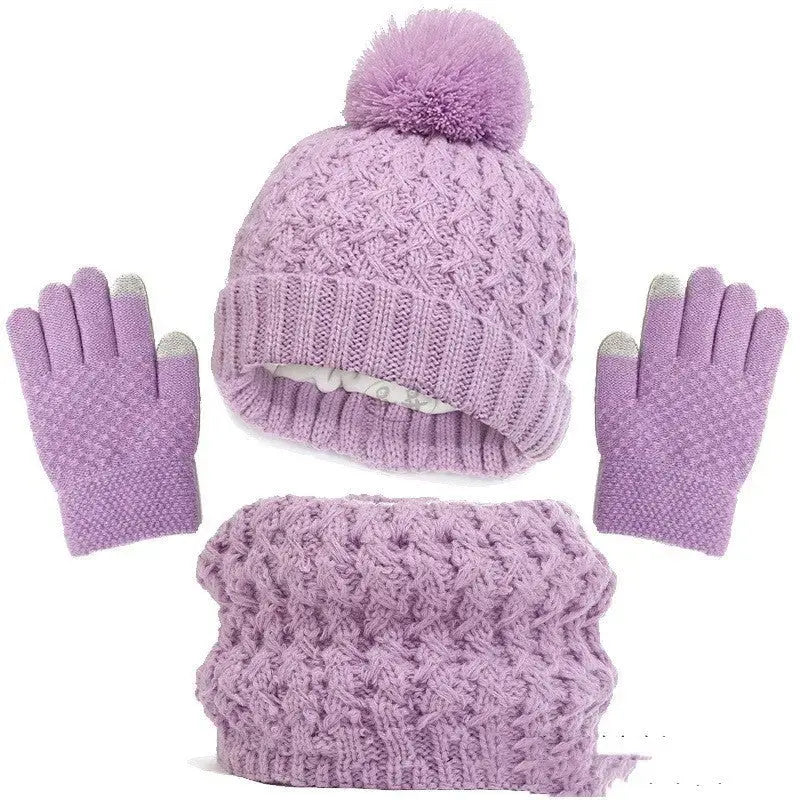 Children's Hat Scarf Gloves Three-piece Set Angel Wishes