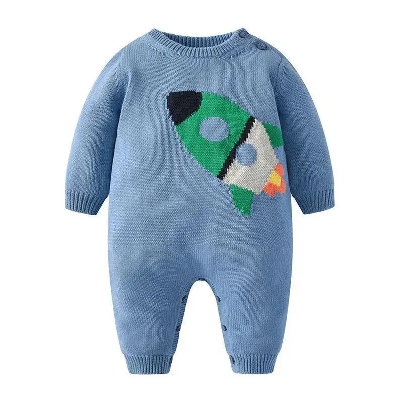 Baby Boy knitted Romper outfit - Angel Wishes