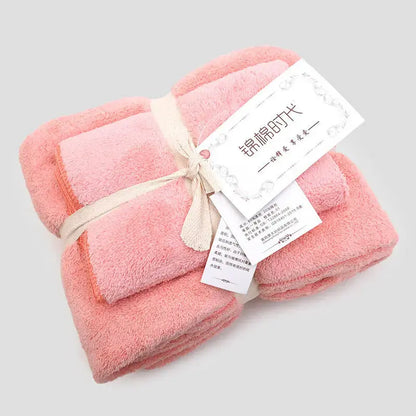 Coral velvet gift towel bath towel set Angel Wishes