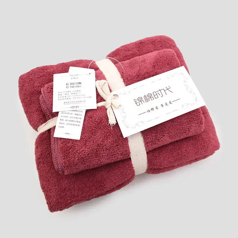 Coral velvet gift towel bath towel set Angel Wishes