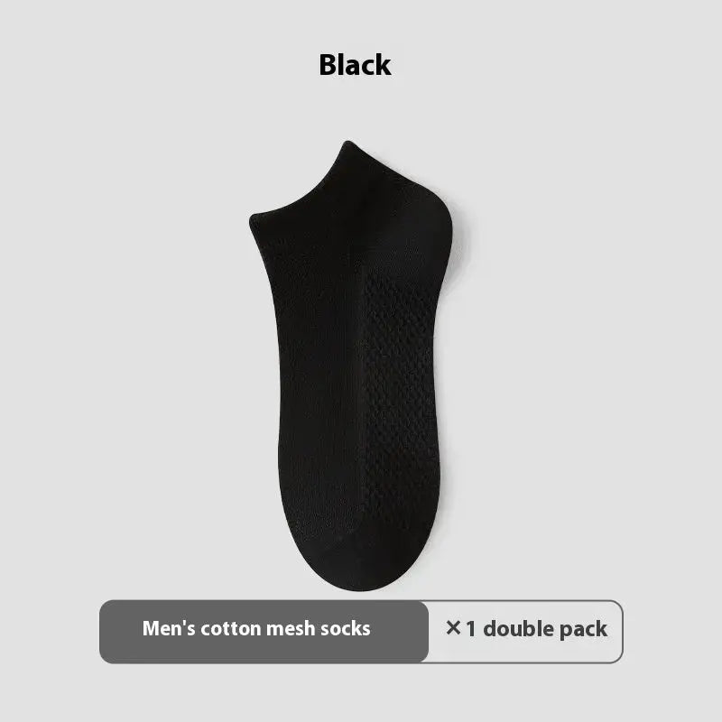 Cotton Anti-Pilling Short Socks Men's Deodorant And Sweat-absorbing Invisible Tight Mesh Boat Socks Angel Wishes