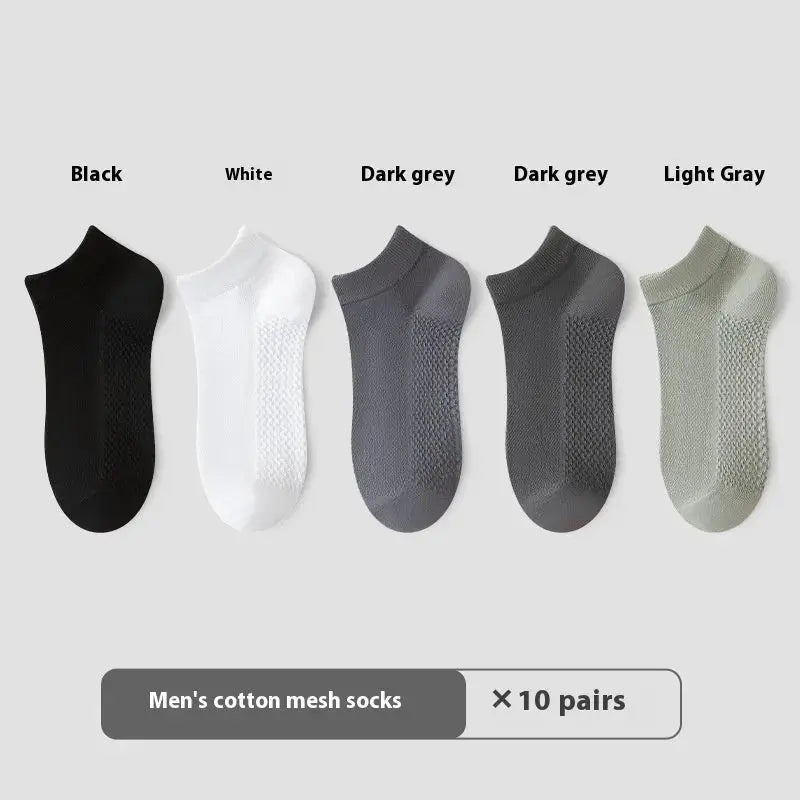 Cotton Anti-Pilling Short Socks Men's Deodorant And Sweat-absorbing Invisible Tight Mesh Boat Socks Angel Wishes