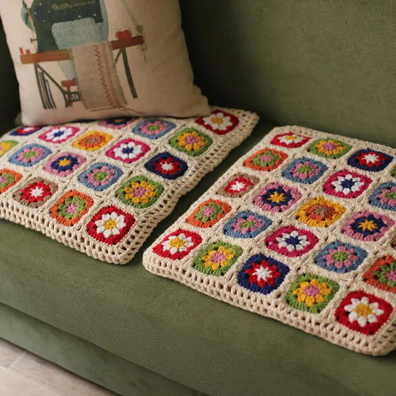 Crochet Flat Flower Garden Cushion Angel Wishes