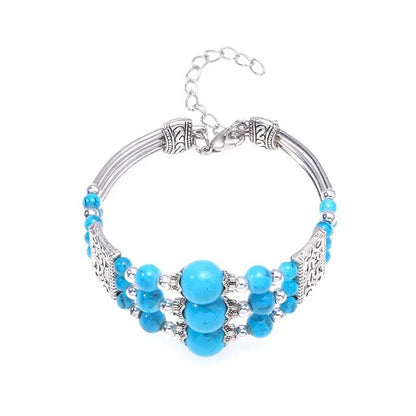 Wide Beads Bangle Turquoise Bracelet Angel Wishes