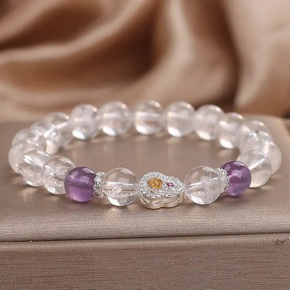 Natural White Crystal Amethyst Bracelet Angel Wishes