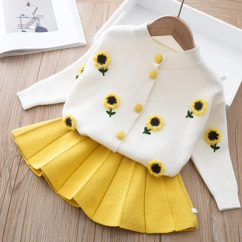 Baby girls Dress Two-piece Mink Wool Sweater Dress Angel Wishes