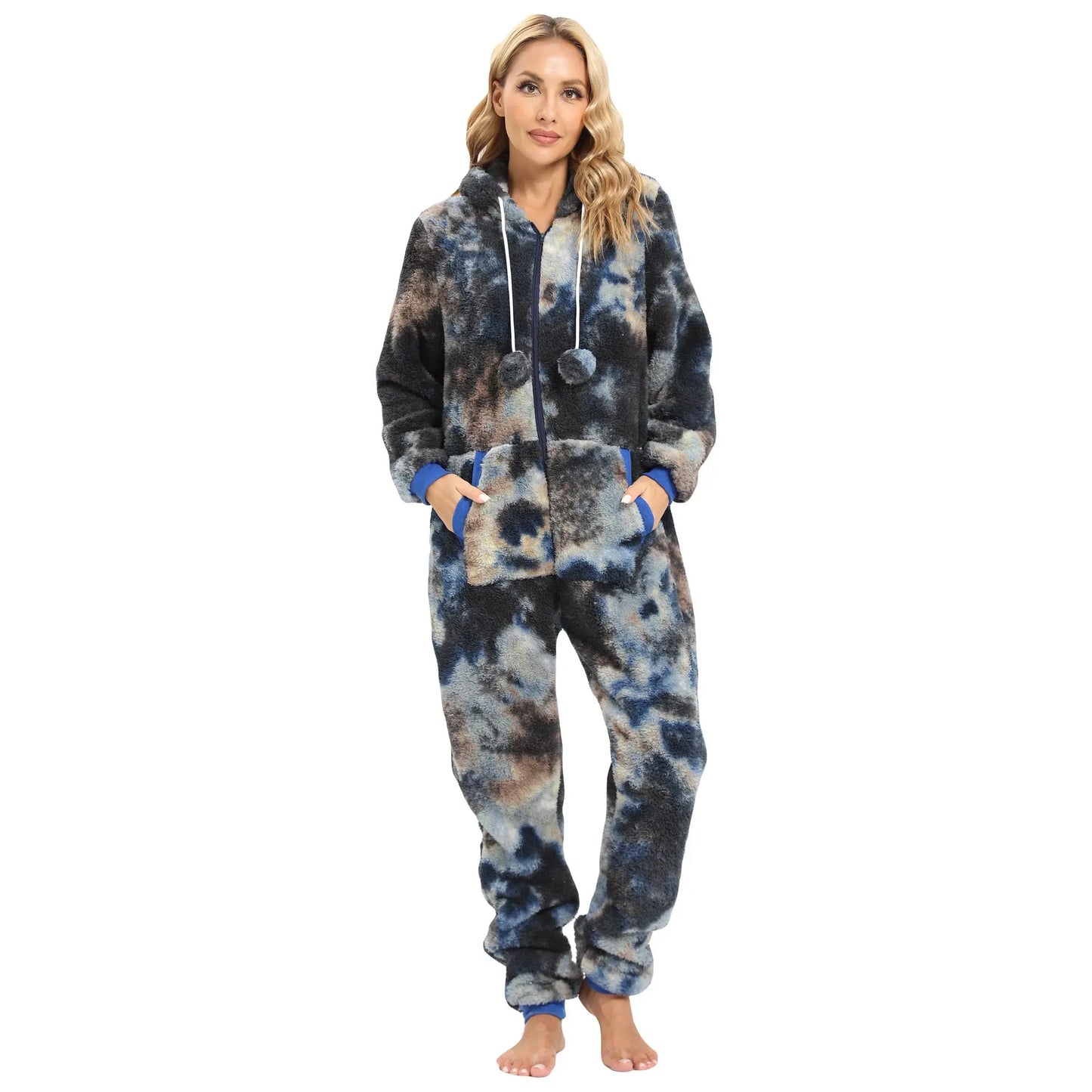 Tie Dyed Thickened Wool One Piece Suit Angel Wishes