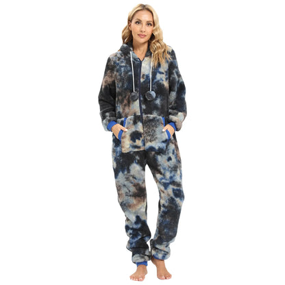 Tie Dyed Thickened Wool One Piece Suit Angel Wishes