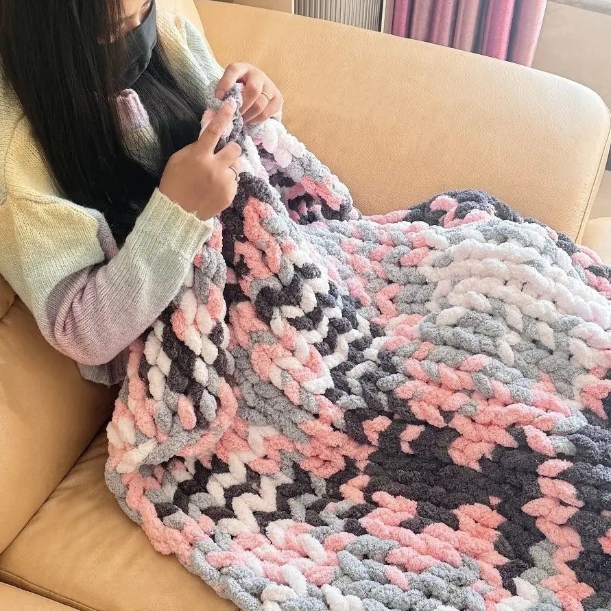 Coarse Yarn Chenille Knitted Blanket Angel Wishes