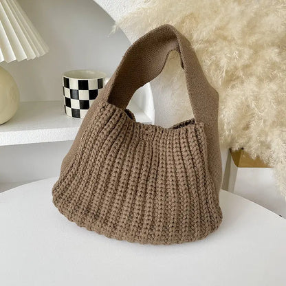 Simple All-match High-grade Wool Knitted Handbag Angel Wishes