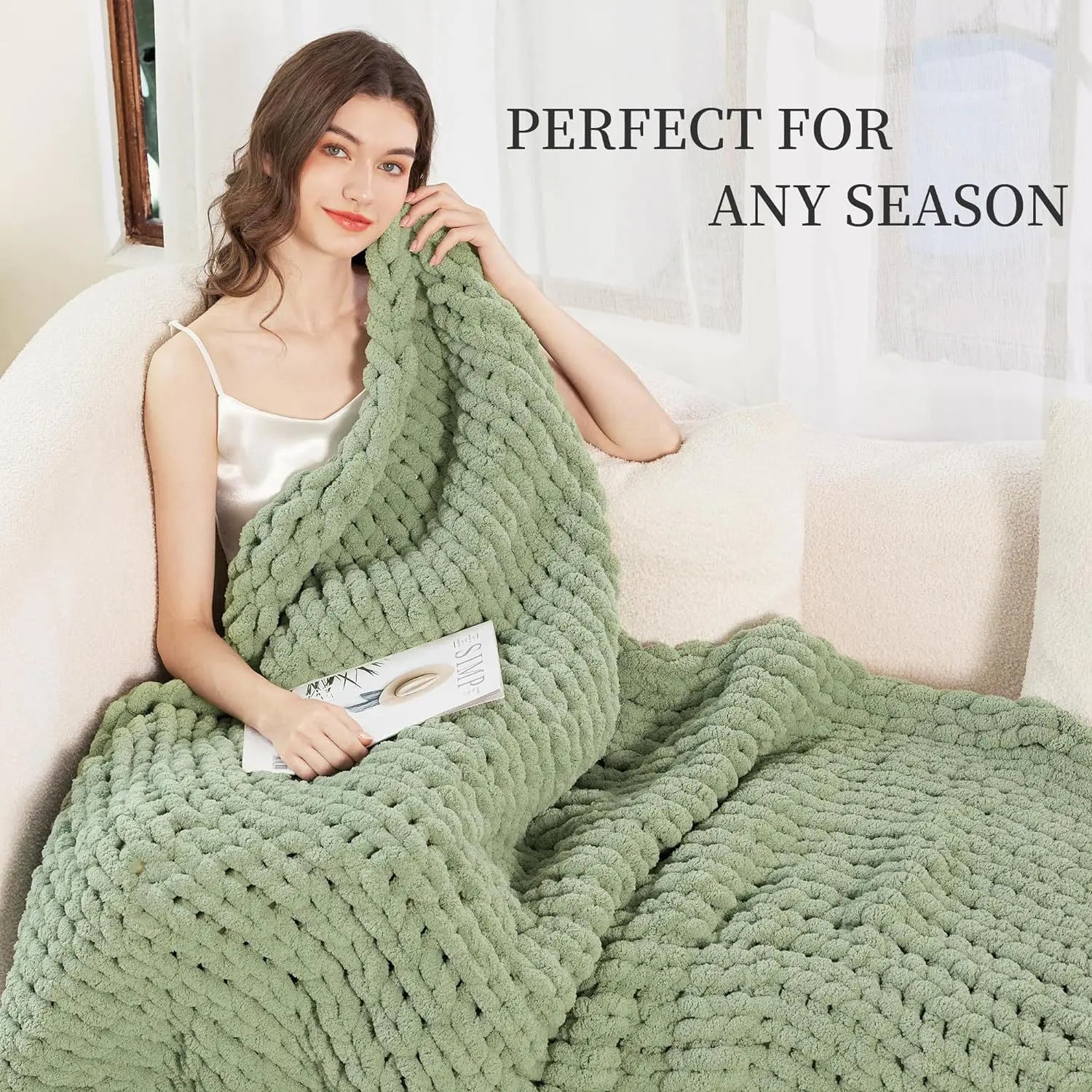 Chunky Knit Blanket Angel Wishes