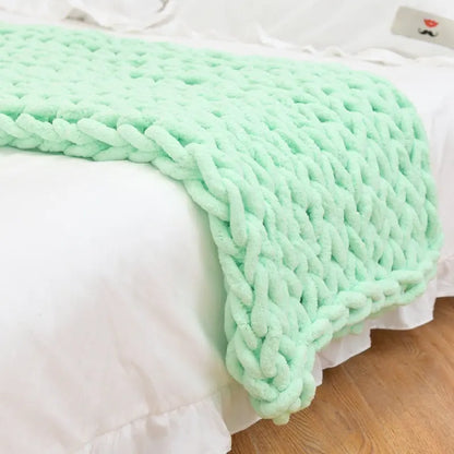 Handmade Coarse Yarn Woven Chenille Blanket Angel Wishes