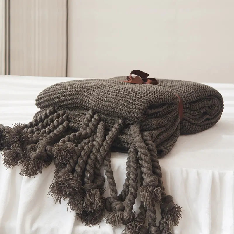 Tassel Knitted Blanket Angel Wishes