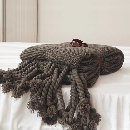 Tassel Knitted Blanket Angel Wishes