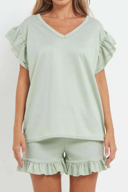 Top And Short 2 Piece Tracksuit Set Angel Wishes