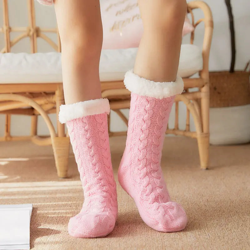 Winter Warm Knitted Plush Floor Socks Home Indoor Non-slip Carpet Socks For Men And Women Angel Wishes