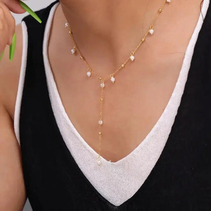 Tassel Pearl Pendant Chain Angel Wishes