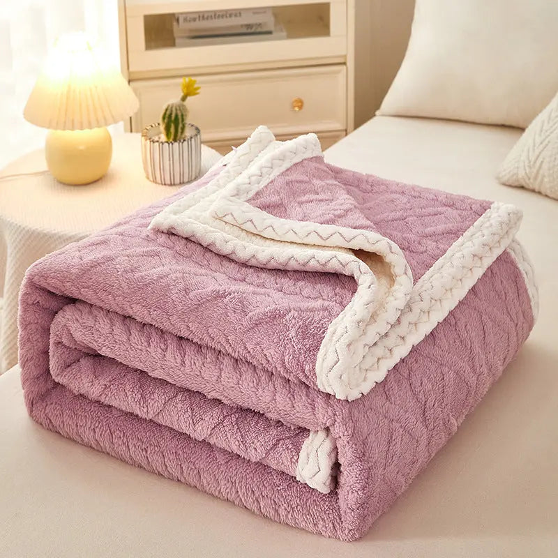 Blanket Double Thickened Warm Coral Fleece Sofa Blanket Angel Wishes