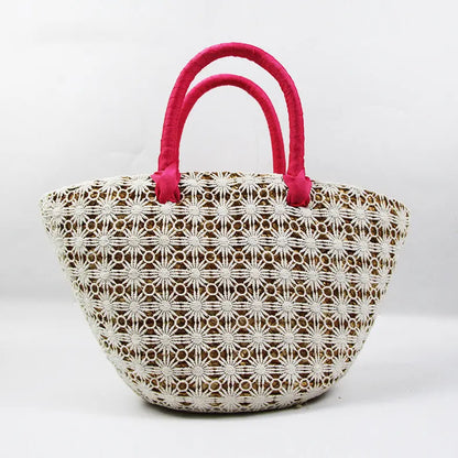 Straw Woven Western Style Hollow Handbag Woven Bag Angel Wishes
