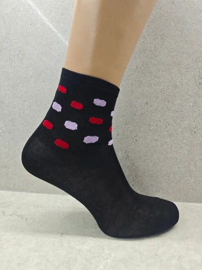Set Of 6 12 Or 24 Pairs Womens Socks With Bubble Mix Print Angel Wishes