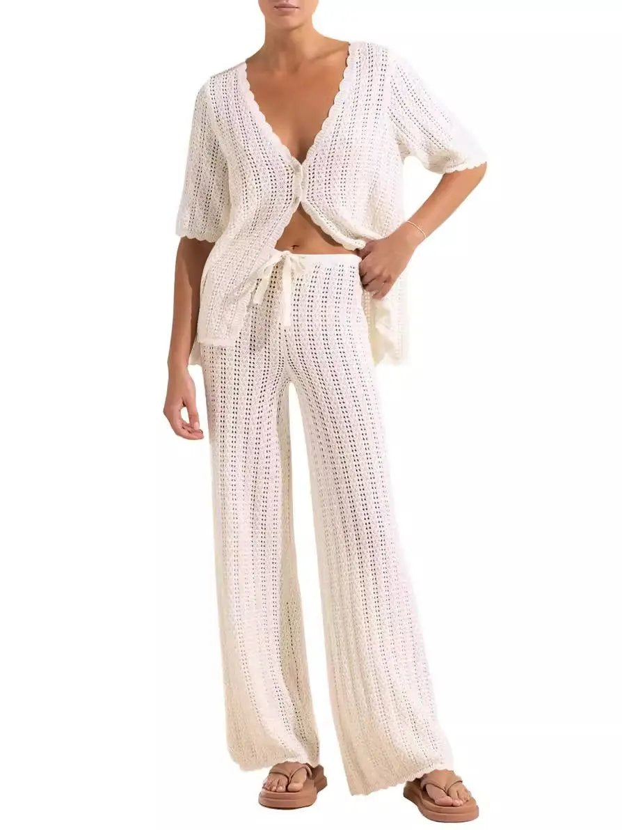 Knitted High Waist Trousers And Sweater Angel Wishes