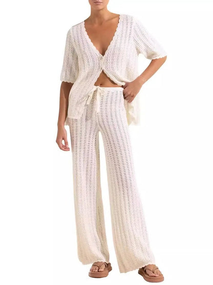 Knitted High Waist Trousers And Sweater Angel Wishes