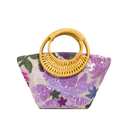 Sequin Straw High-grade Sense Niche Embroidered Bag Angel Wishes