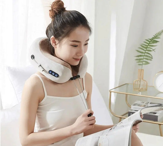 U Shaped Massage Pillow Neck Massage Device Electric Neck Massager Apparatus Shoulder Back Cervical Massager For Body Relaxation Angel Wishes