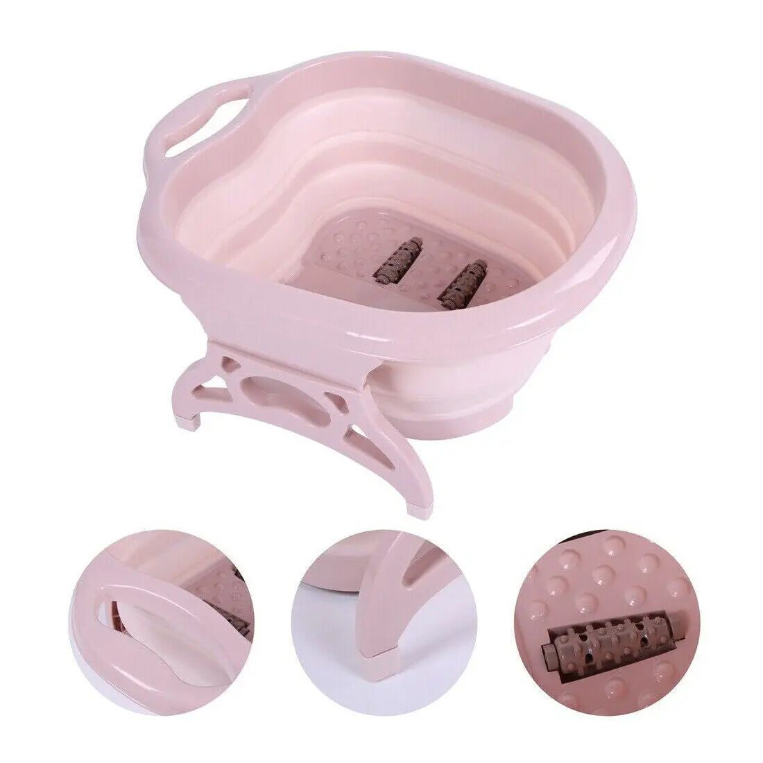 Foot Spa Pedicure Wet Bath Bubble Massage Bucket Feet Therapy Soothing Folding Angel Wishes