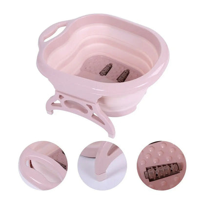 Foot Spa Pedicure Wet Bath Bubble Massage Bucket Feet Therapy Soothing Folding Angel Wishes