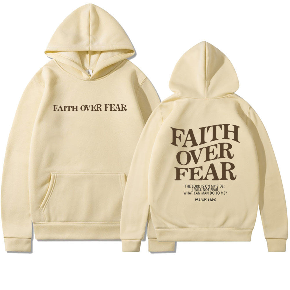 Faith Over Fear Unisex Christian Hoodie Angel Wishes