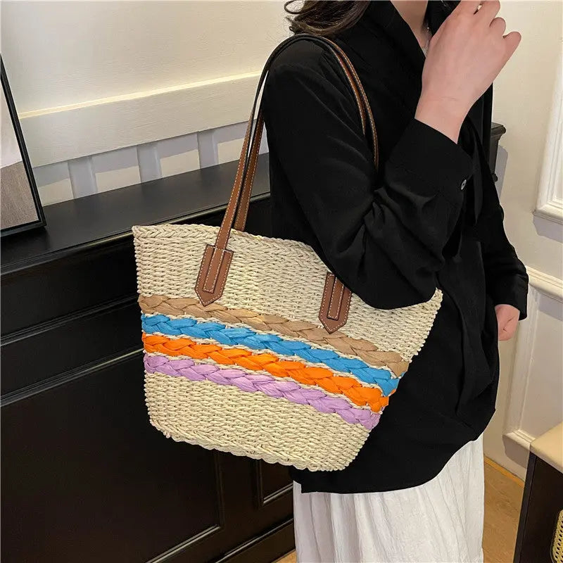 Woven Vegetable Basket Tote Large Capacity Straw Bag Angel Wishes