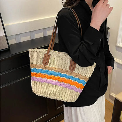 Woven Vegetable Basket Tote Large Capacity Straw Bag Angel Wishes