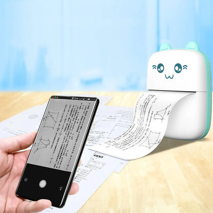 Portable Mini Thermal Label Printer Bluetooth Photo Printer 1 Roll Thermal Paper Angel Wishes