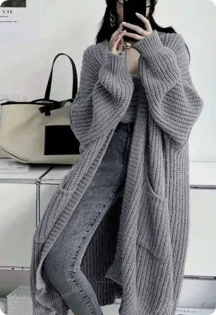 Loose Thick Knitted Cardigan Coat - Angel Wishes
