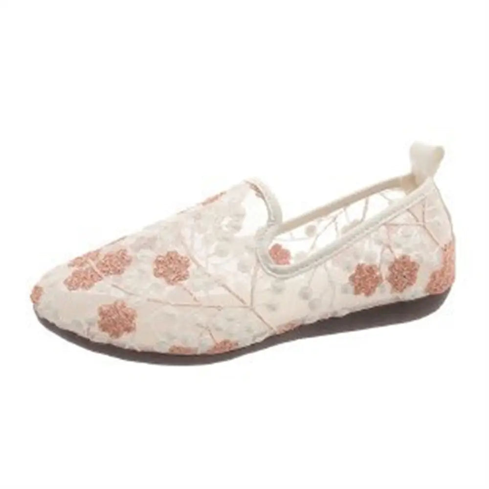 Lace Embroidered Loafers Summer Shoes - Angel Wishes