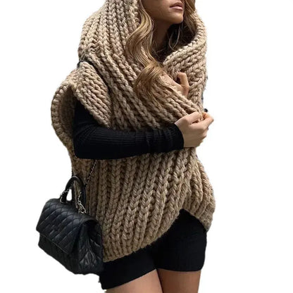 Hooded Thick Woven Cardigan Angel Wishes