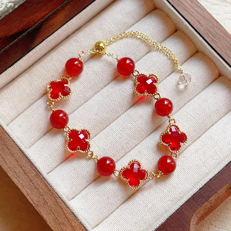 Natural Amethyst Citrine Alloy Bracelet Angel Wishes
