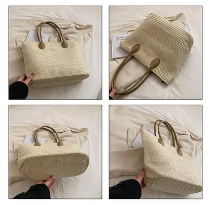 Woven Tote Seaside Vacation Style Beach Bag Angel Wishes