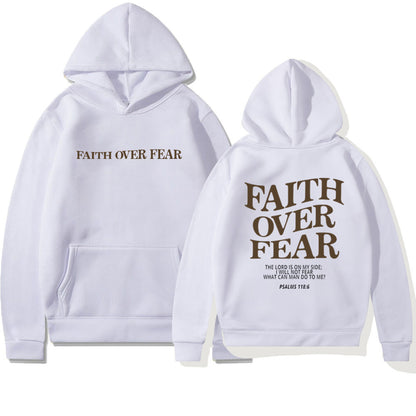 Faith Over Fear Unisex Christian Hoodie Angel Wishes