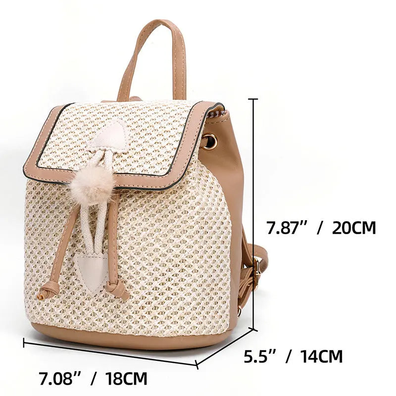 Women's All-match PU Stitching Simple One-shoulder Fur Ball Messenger Bag Angel Wishes