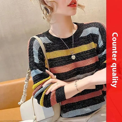 Loose Striped Sweater Angel Wishes