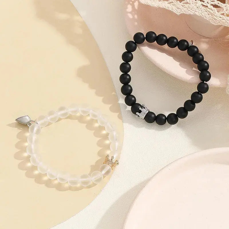 2pcs Handmade Luminou Beaded Charms Bracelet Angel Wishes
