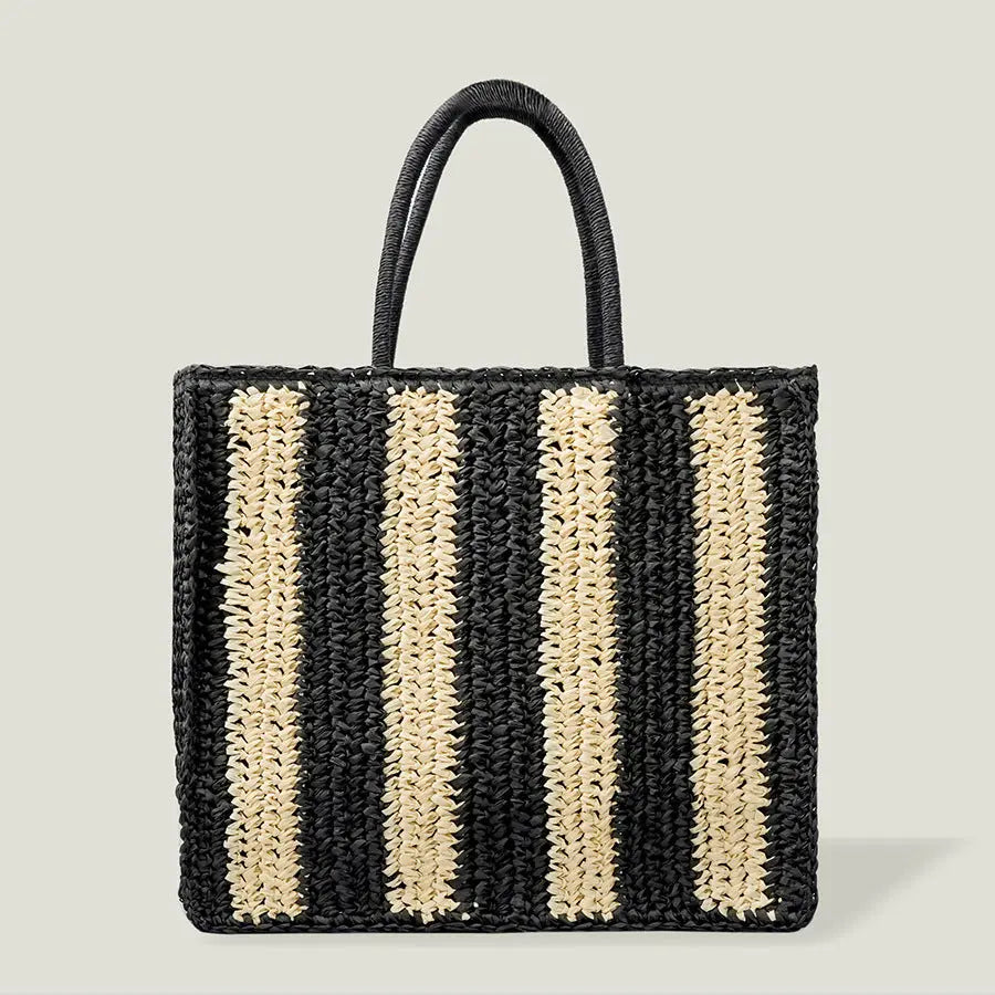 New Striped Large-capacity Straw Bag Fashionable Personality Angel Wishes