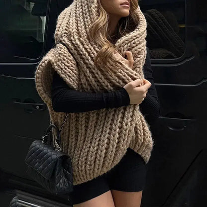 Hooded Thick Woven Cardigan Angel Wishes