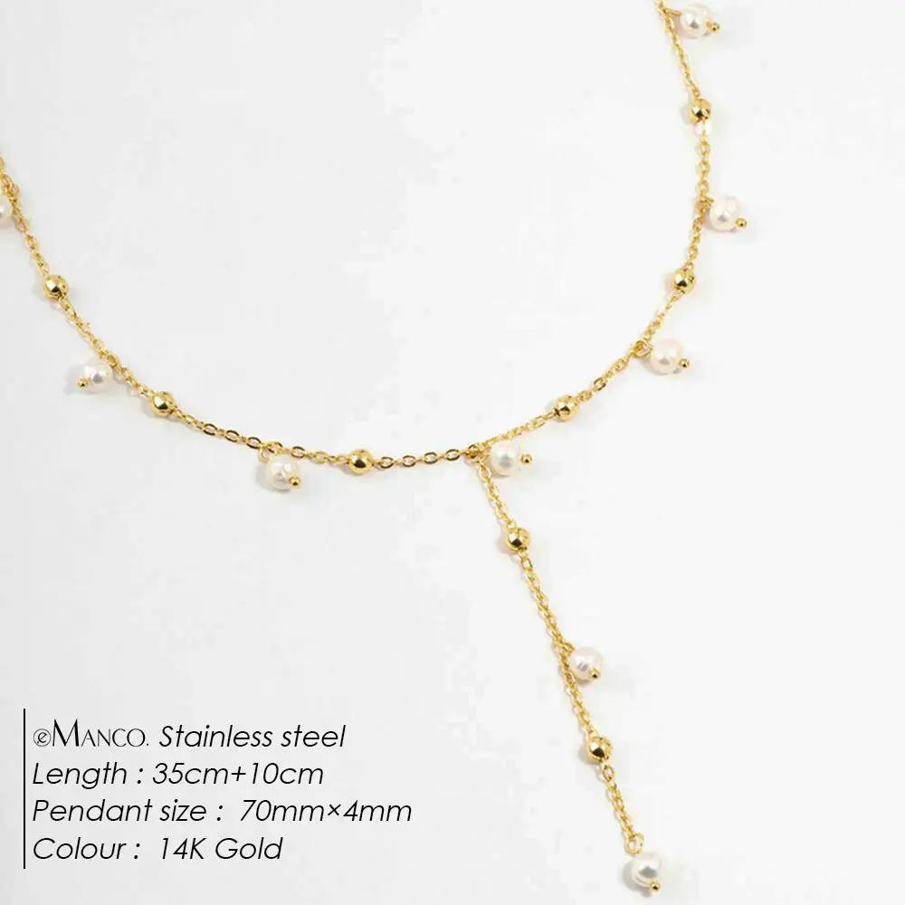 Tassel Pearl Pendant Chain Angel Wishes