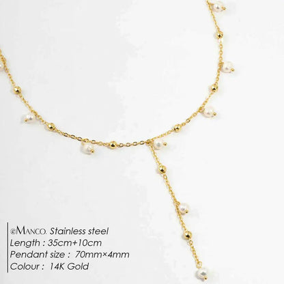 Tassel Pearl Pendant Chain Angel Wishes