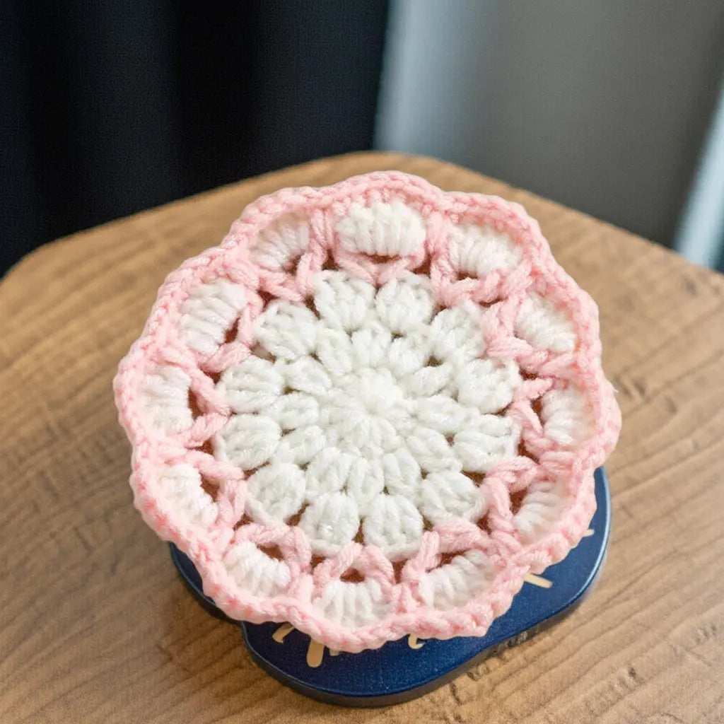 Cute Flowers Knitted Coaster Angel Wishes