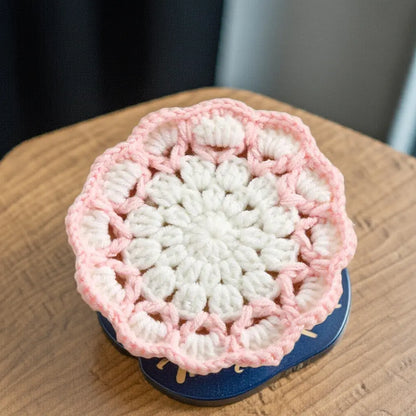 Cute Flowers Knitted Coaster Angel Wishes